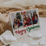 Cartão De Festividades Clássico Simples Feliz Natal Dobrou Três Foto<br><div class="desc">Celebre a temporada com este simples e único e clássico "Feliz Natal" dobrou três cartões de feriado fotográfico com um toque de charme vintage. A design minimalista apresenta uma elegante paleta de cores vermelha e verde, evocando o espírito aconchegante do inverno. O seu apelo moderno e divertido, aliado à formulação...</div>
