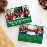 Cartão De Festividades Clássico, Simples, Feliz Natal Sete Foto<br><div class="desc">Celebre a temporada com este simples e único e clássico cartão verde Feliz Natal de sete fotos, com um toque de charme vintage. A design minimalista apresenta uma elegante paleta de cor verde e branca, evocando o espírito aconchegante do inverno. O seu apelo moderno e divertido, aliado à formulação tradicional,...</div>