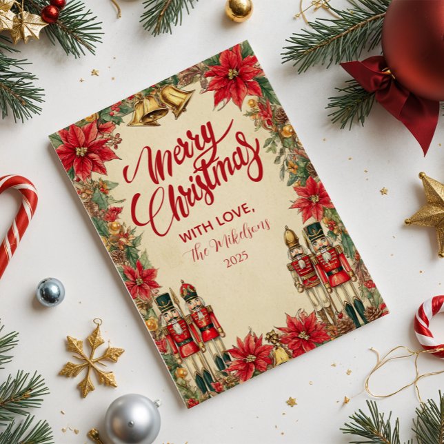 Cartão De Festividades Clássico Vermelho e Dourado (Criador carregado)