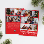 Cartão De Festividades Clássico Vermelho Feliz Natal Vertical 6 Foto<br><div class="desc">Celebre a temporada com este cartão de feriado especial único, clássico e vermelho Feliz Natal vertical 6 com um toque de charme de vintage. A design minimalista apresenta uma elegante paleta de cor vermelha e branca, evocando o espírito aconchegante do inverno. O seu apelo moderno e divertido, aliado à formulação...</div>