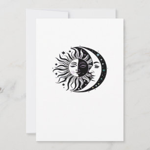 Cartão De Festividades Clássico Whimsigoth Aquarela Sol Lua Witchy