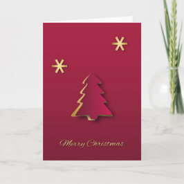 Cartão De Festividades Classy Elegant Gold Red Christmas Tree