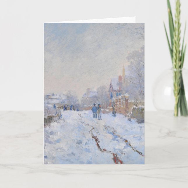 Cartão De Festividades Claude Monet // Snow at Argenteuil (Frente)