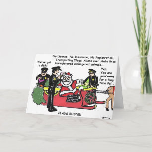 Cartão De Festividades Claus Busted - Holiday Humor Greeting Card