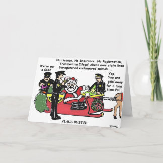 Cartão De Festividades Claus Busted - Holiday Humor Greeting Card