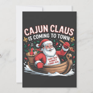 Cartão De Festividades Cláusula Cajun Está Chegando ao Natal Krampus