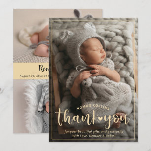 Cartão De Festividades Cláusula de Foto Personalizada 3 Obrigado Anúnci