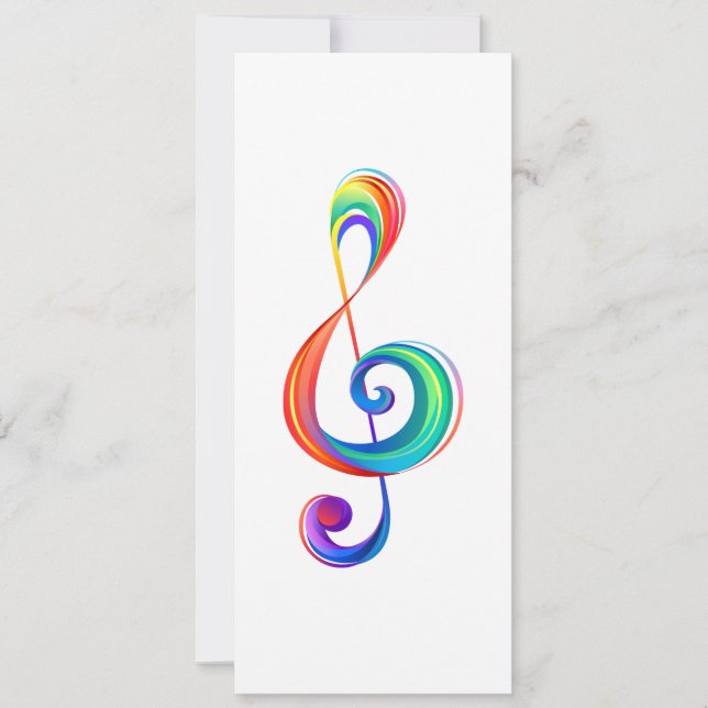 Cartão De Festividades Clef (trecho de arco-íris) (Frente)