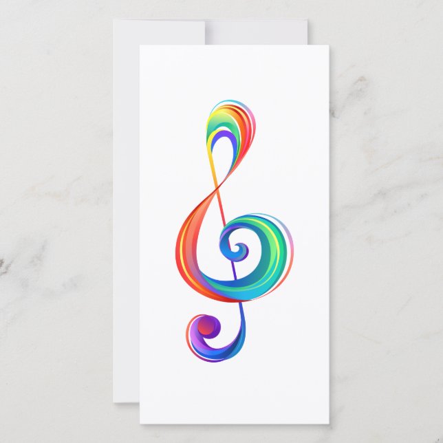 Cartão De Festividades Clef (trecho de arco-íris) (Frente)
