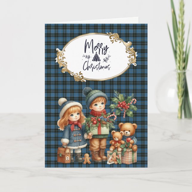 Cartão De Festividades Clergy Original Scottish Tartan (Frente)