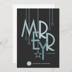 Cartão De Festividades Cliente Obrigado Feriado Simples Feliz Teal