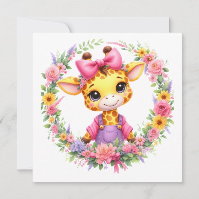 Cartão De Festividades Clipart de Fogueira, Flores de primavera (Frente)