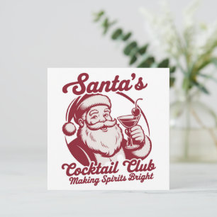 Cartão De Festividades Clube de Coquetel do Papai Noel Engraçado Natal Fé