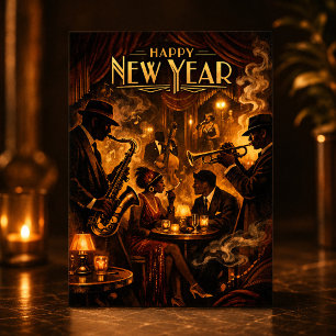 Cartão De Festividades Clube de Jazz Roaring Twenties Ano Novo