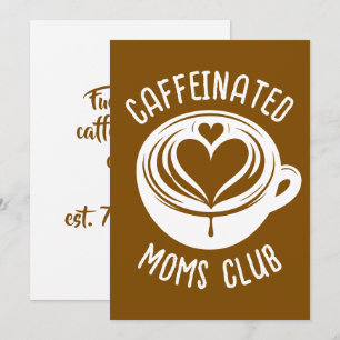Cartão De Festividades Clube de Mães Cafeinadas Mãe da Moda Amante de Caf