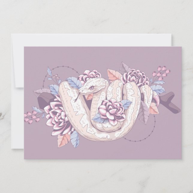 Cartão De Festividades Cobra de Répteis Personalizados Acondicionados Na  (Frente)