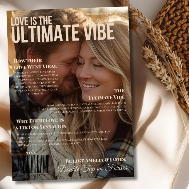 Cartão De Festividades Cobrir da Revista Modern Young Romance (Modern Young Romance Magazine Cover Holiday Card)