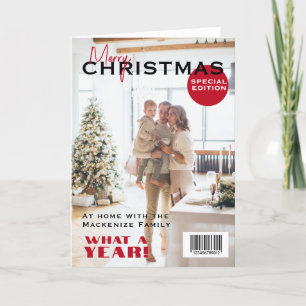 Cartão De Festividades Cobrir de Natal da Revista Personalizado