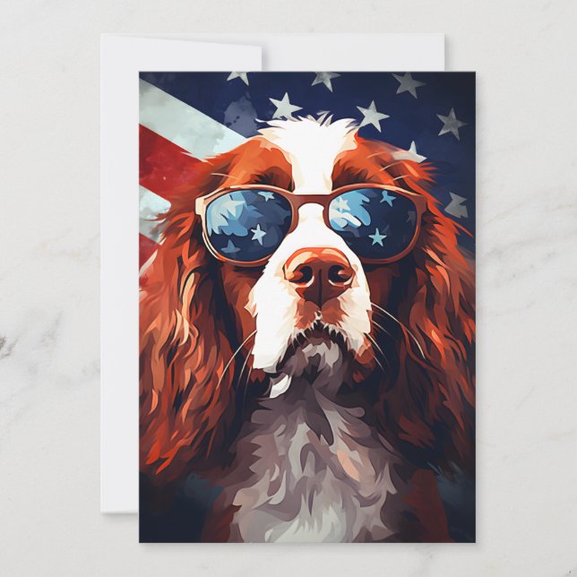 Cartão De Festividades Cocker Spaniel 4 de julho Dia da Independência (Frente)