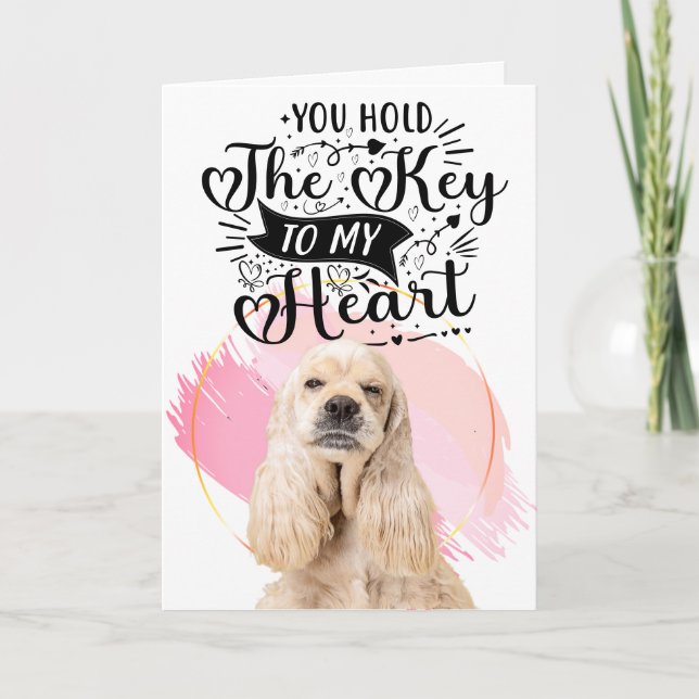 Cartão De Festividades Cocker Spaniel ama Dia dos Namorados Personalizado (Frente)