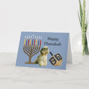 Cartão De Festividades Cocker Spaniel Chanukah Card Menorah4