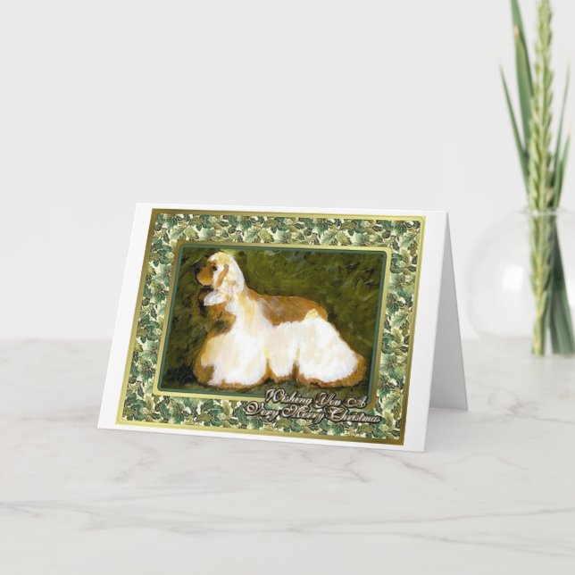 Cartão De Festividades Cocker Spaniel Dog Blank Christmas Card (Frente)