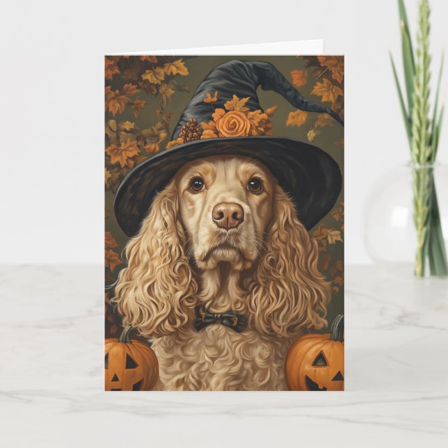 Cartão De Festividades Cocker Spaniel Halloween (Frente)