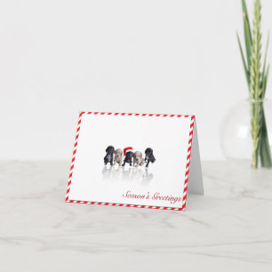 Cartão De Festividades Cocker Spaniel Puppies in Santa Hat Christmas Card