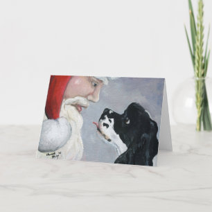 Cartão De Festividades Cocker Spaniel & Santa Dog Art Greeting Card