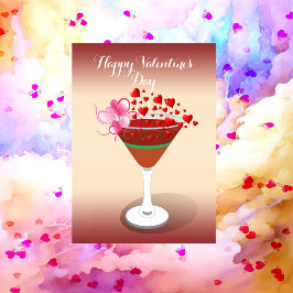 Cartão De Festividades Cocktail Love Cote Namorados Varrendo Corações
