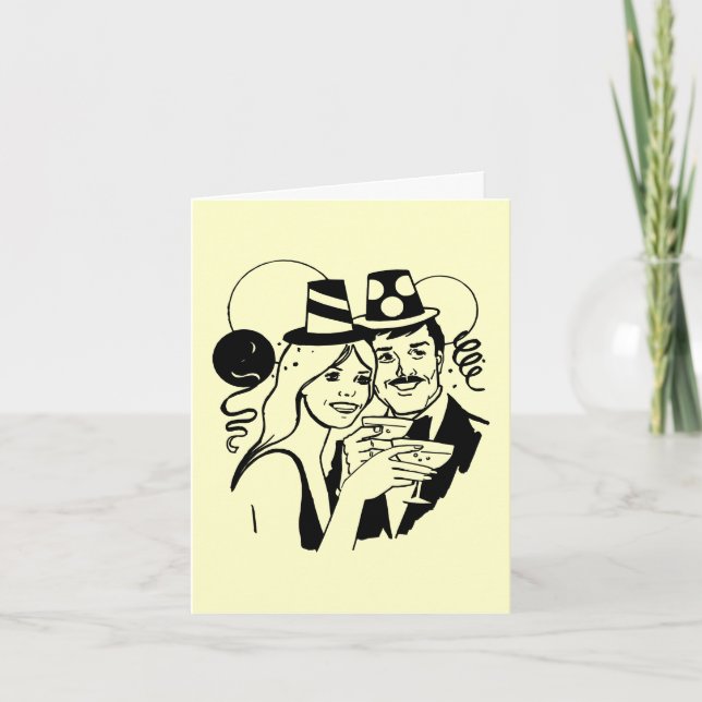 Cartão De Festividades Cocktails e resoluções do ano novo (Frente)