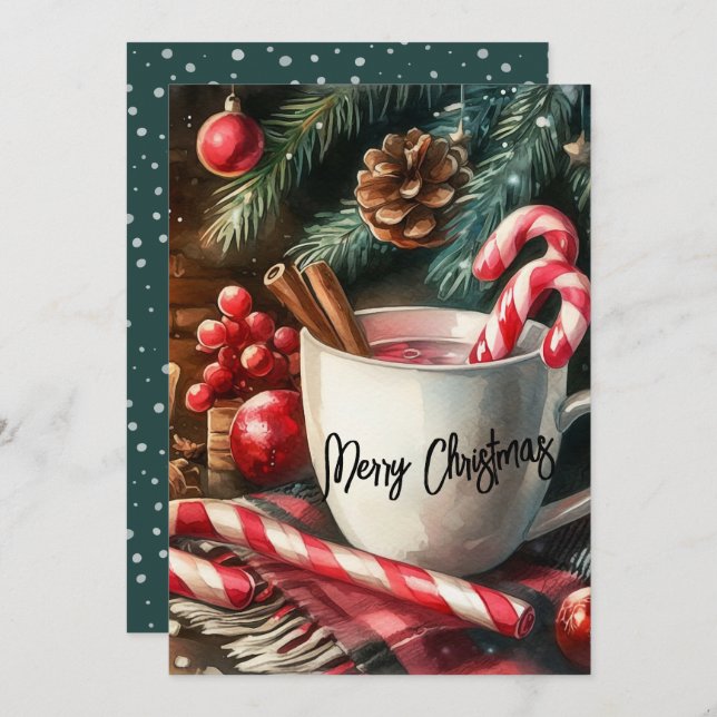 Cartão De Festividades Cocoa e Alegria (Frente/Verso)