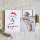 Cartão De Festividades Cód. Aquarela Papais noeis Maltês Foto do Natal<br><div class="desc">Feliz Natal! Mande desejos de Natal para a família e amigos com um Cartões de foto de Natal com tema de cão. Apresenta uma ilustração aquosa de um cão maltês bonito com um chapéu de Santa e gravata de arco tartan. Personalize adicionando uma foto, um nome e outros detalhes. Este...</div>