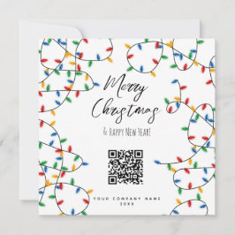 Cartão De Festividades Cód. QR comercial da Companhia das Luzes de Natal