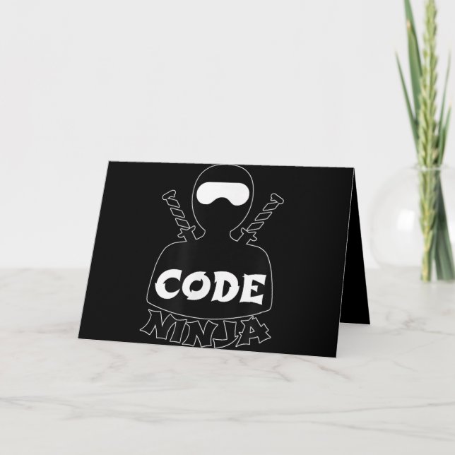 Cartão De Festividades Code Ninja Computer Coding Engineer Funny Lovers (Frente)