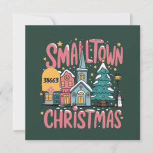 Cartão De Festividades Código Postal Personalizado Pequena Cidade Natal R