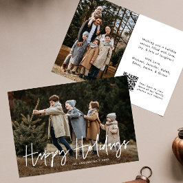 Cartão De Festividades Código QR de Felizes Festas em Letra Manual 2 Foto