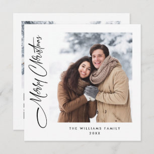 Cartão De Festividades Código QR de Foto do Natal 2 Minimalista Elegante