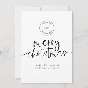 Cartão De Festividades Código QR do logotipo corporativo Qualquer cor Mer