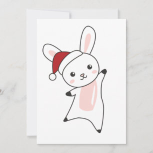 Cartão De Festividades Coelhinha Feliz Natal Animais de inverno Coelhos A
