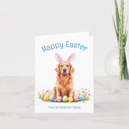 Cartão De Festividades Coelhinha Ouro de Orelha Retriever Cachorro Engraç