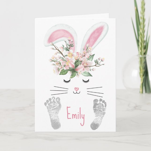 Cartão De Festividades Coelhinho da Páscoa da neta (Frente)