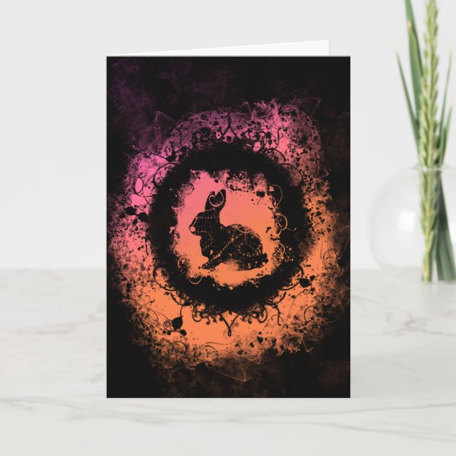 Cartão De Festividades Coelhinho da Páscoa gótico-Grunge (Frente)