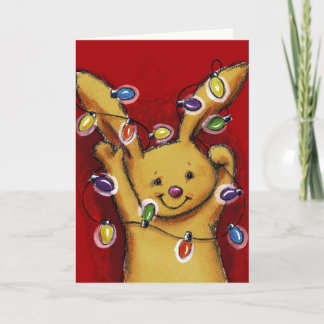 Cartão De Festividades Coelhinho de Natal