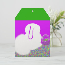 Cartão De Festividades Coelhinho de Páscoa bonito com flores
