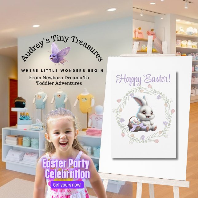 Cartão De Festividades Coelhinho de Páscoa com Bolsa de Ovos (Criador carregado)