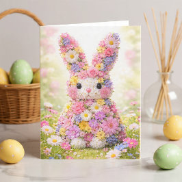 Cartão De Festividades Coelhinho de Páscoa de Flor Doce