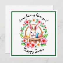 Coelhinho de Páscoa e cesto de ovos