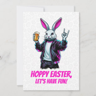 Cartão De Festividades Coelhinho de Páscoa ruim! Páscoa Hoppy, vamos nos