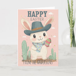 Cartão De Festividades Coelhinho Selvagem Ocidental, com ovos de Páscoa